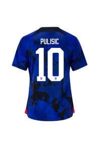 Fotbalové Dres Spojené státy Christian Pulisic #10 Dámské Venkovní Oblečení MS 2022 Krátký Rukáv